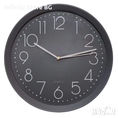 🕒✨ Стенен часовник – Сив, модерен минималистичен дизайн ✨🕒