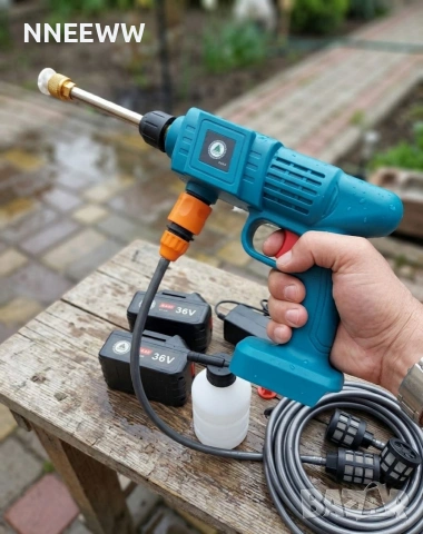 Акумулаторна Водоструйка за почистване на автомобили с батерия и зарядно устройство , снимка 4 - Аксесоари и консумативи - 50990943