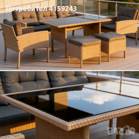 Комплект градински мебели от техноратан - перфектен кът за релакс