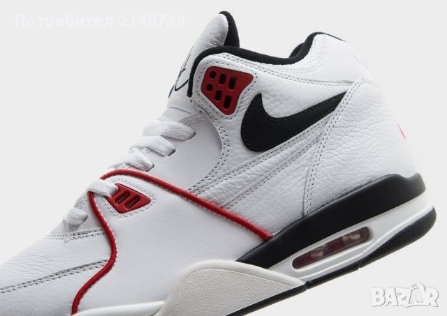 ПРОДАДЕНО: Nike Sportswear Високи маратонки 'Air Flight 89, размер 43' в бяло и червено , снимка 4 - Маратонки - 45468690