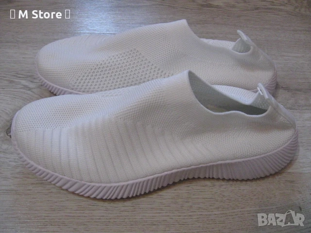 Обувки от плат плетени бели, нови, снимка 2 - Дамски ежедневни обувки - 50910308