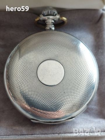 Джобен сребърен часовник Омега(Omega)52 мм.три капака