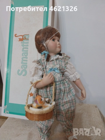 Винтидж порцеланова кукла Саманта от колекция Джордж, сертификат, снимка 7 - Декорация за дома - 52069302