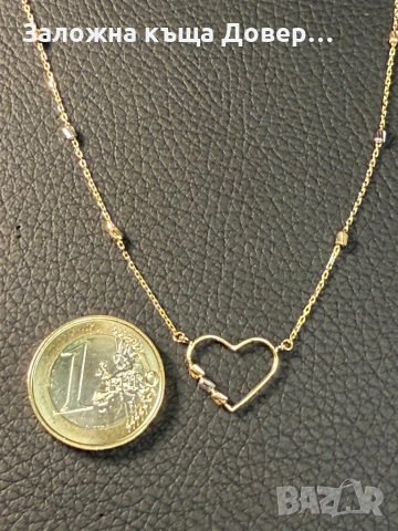 Златно колие сърце чисто ново злато Gold zlatno 14 karat 585, снимка 4 - Колиета, медальони, синджири - 53289029