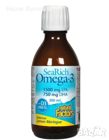 Natural Factors SeaRich Omega 3 /1500 мг / 750 мг 200 мл, снимка 1 - Хранителни добавки - 48814758