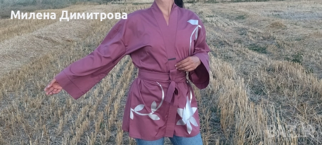 Ръчно рисувани кимона от поплин , снимка 12 - Сака - 48880285