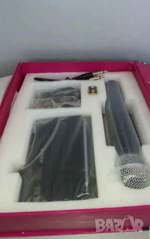 Професионален Безжичен микрофон с приемник, FM, метален, ON/OFF, LED индикатор, предаване 40 метра, снимка 5 - Микрофони - 51390915