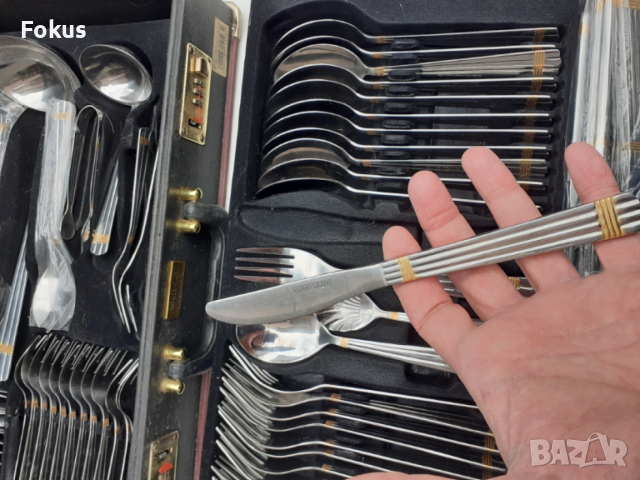 Луксозен комплект прибори Solingen Germany 71 части в куфар, снимка 5 - Антикварни и старинни предмети - 53726550