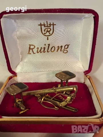 комплект ръкавели и щипка за вратовръзка Ruilong  7/4, снимка 2 - Бижутерийни комплекти - 49854738