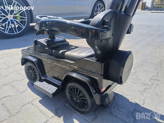MERCEDES Кола за яздене с дръжка Mercedes-benz G350d черен, снимка 6 - Детски велосипеди, триколки и коли - 53849746
