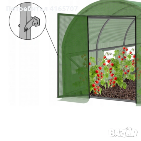 Градинска оражнерия с врата на панти - здрава и стабилна конструкция 3 х 2 х 2м, снимка 2 - Оранжерии - 53650453