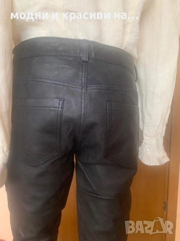 Дамски кожен панталон, размер М, снимка 8 - Панталони - 53219414