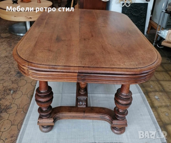 Масивна дървена маса в класически стил.  Красиво резбовани крака и елегантни орнаменти. , снимка 8 - Маси - 52076660