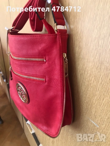 Кожена дамска чанта с уширение, снимка 3 - Чанти - 54058257