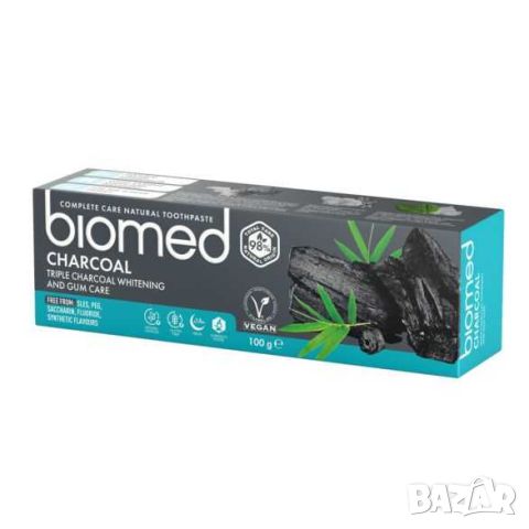 Паста за зъби Biomed Charcoal, 3 вида въглен, 100 гр, снимка 1