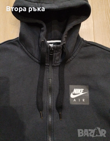МЪЖКО ГОРНИЩЕ NIKE NSW NIKE AIR HOODIE FZ FLC BLACK оригинален , снимка 6 - Спортни дрехи, екипи - 52547706