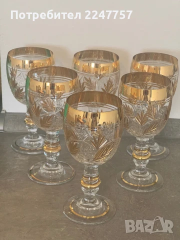 6 бр кристални чаши за вино, снимка 3 - Чаши - 51341201