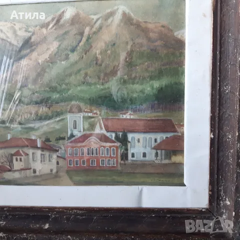 картина акварел 59/49 см, снимка 3 - Картини - 49815139