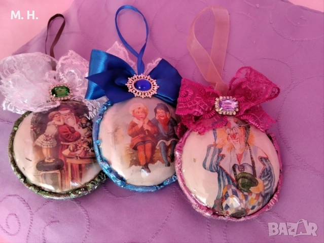 Коледни играчки ръчна изработка , снимка 2 - Ръчно изработени сувенири - 51642954