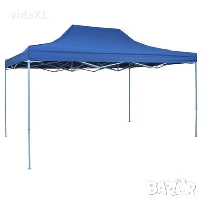 vidaXL Сгъваема шатра, 3х4,5 м, синя(SKU:42510, снимка 1 - Градински мебели, декорация  - 45609842