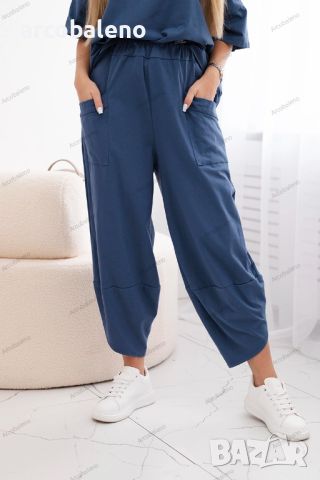 Дамски памучен комплект блуза + панталон, 13цвята , снимка 5 - Комплекти - 46468554
