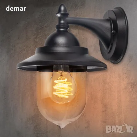 Външна стенна лампа EBION Coach Lantern, традиционна винтидж ретро, (крушка не е включена)