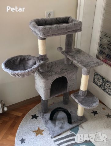 Котешка Катерушка Кула Къща Дърво за Игра 106 см PAWZ Road, снимка 7 - За котки - 43583470