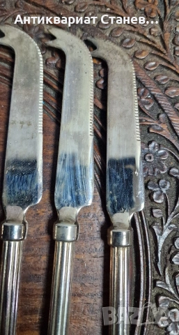 Посребрени ножове внос от Скандинавия , снимка 4 - Прибори за хранене, готвене и сервиране - 54071056