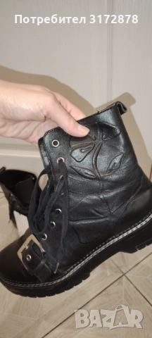 Боти Zara от естествена кожа , снимка 2 - Дамски боти - 52662733