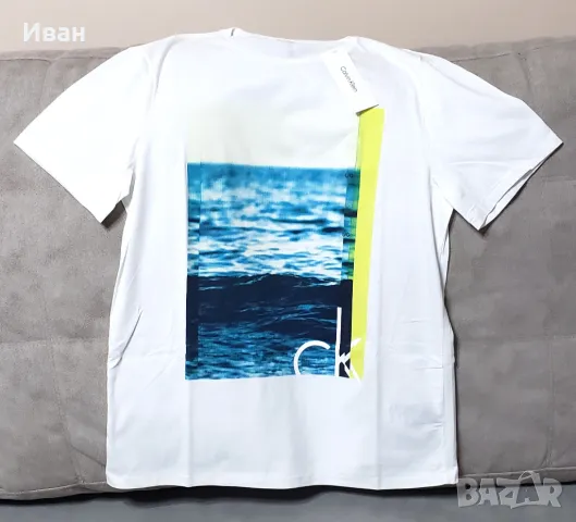 Нова оригинална фланелка CALVIN KLEIN - 100% памук, L, снимка 2 - Тениски - 49733085