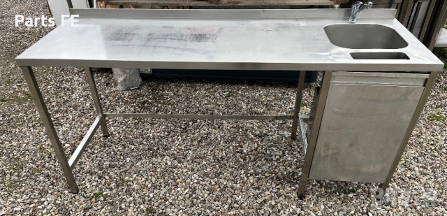 Професионална работна маса с мивка единична и отвор за отпадъци profesionalna rabotna masa s mivka