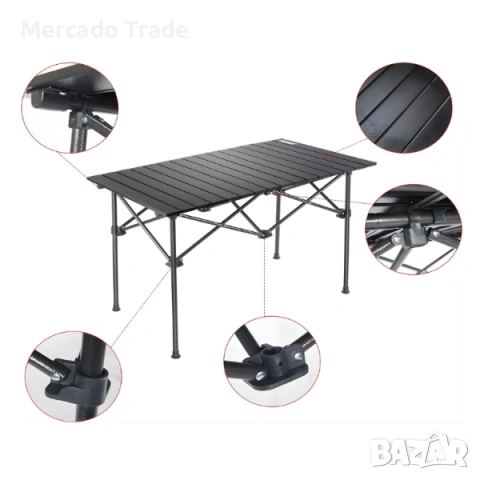 Сгъваема маса за къмпинг Mercado Trade, За плаж, Градина, Черен, снимка 2 - Къмпинг мебели - 54283779