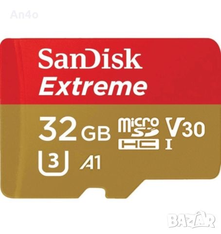 Карта памет Sandisk microSDXC Extreme, 32 GB, UHS-I, V30, 100 MB/s, A1, Action cam, снимка 1 - Чанти, стативи, аксесоари - 45285056