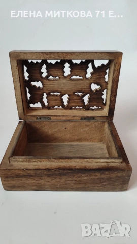 Масивна резбована дървена кутия за бижута, снимка 3 - Антикварни и старинни предмети - 54188770