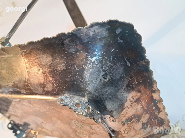 Стара английска посребрена фруктиера поднос 28/4, снимка 9 - Антикварни и старинни предмети - 51942237