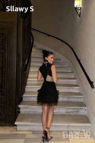 Къса черна рокля, снимка 3 - Рокли - 52563344