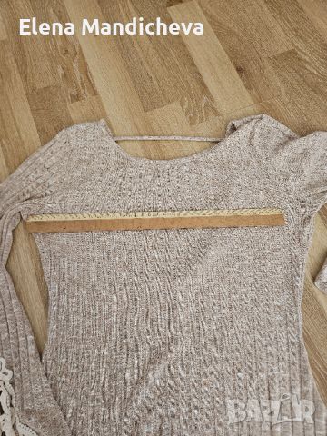 Туника блуза с дантела народни мотиви и дълъг ръкав памучна и разтеглива размер L XL, снимка 5 - Туники - 45792591