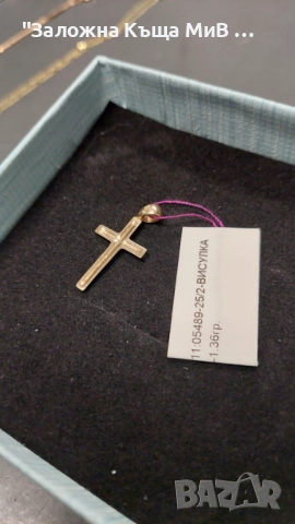 златна висулка "Кръстче" 1.36гр, снимка 2 - Колиета, медальони, синджири - 52145702