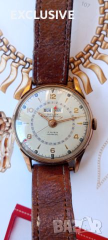 Швейцарски часовник DULUX Triplay - Ден месец дата 1960   Договаряне!, снимка 1 - Мъжки - 45951577