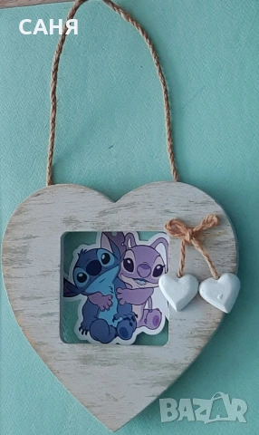 Дървена фоторамка-сърце,за окачване, снимка 4 - Декорация за дома - 53317732