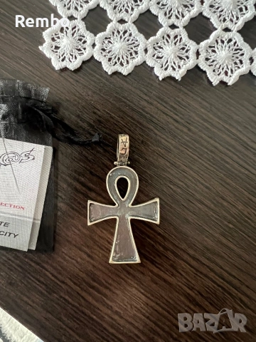Мъжки сребърен медальон Анкх, снимка 5 - Колиета, медальони, синджири - 51581458