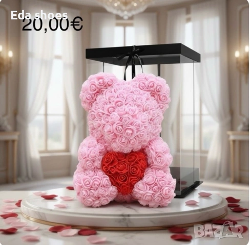 Мече от рози с подаръчна кутия !, снимка 3 - Декорация за дома - 53077501