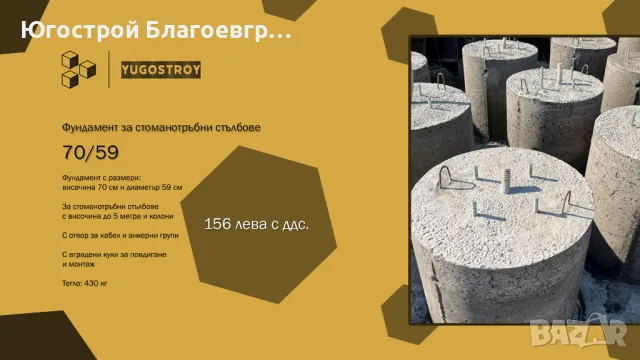 Фундамент за стоманотръбни стълбове