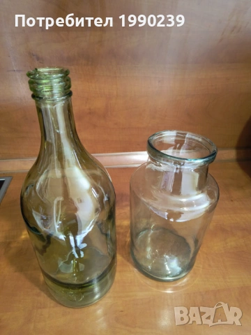 Стъклен буркан и бутилка, снимка 3 - Буркани, бутилки и капачки - 52282771