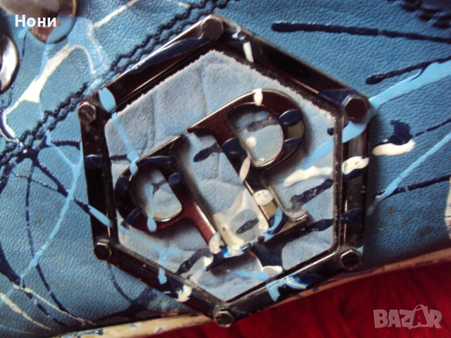 Philipp plein сини кецове тип маратонка с цвят Denim, снимка 4 - Маратонки - 23623783