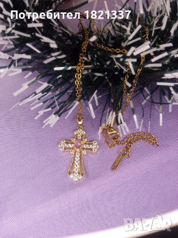 Дамско колие с кръст , снимка 6 - Колиета, медальони, синджири - 53167845
