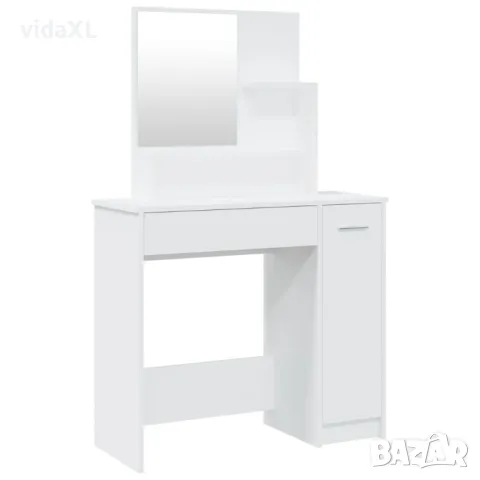 vidaXL Тоалетка с огледало, бяла, 86,5x35x136 см(SKU:802957, снимка 1 - Тоалетки - 47566338