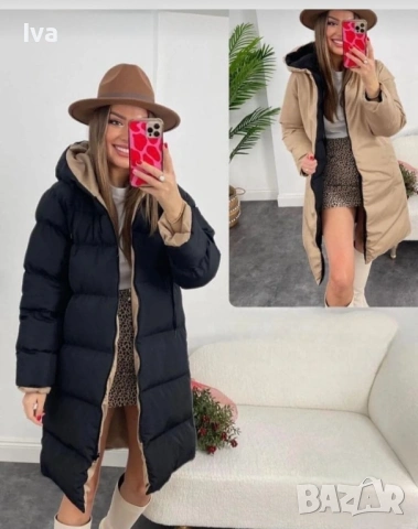 Модерно двулицево яке в М размер – Черно и бежово, овърсайз кройка