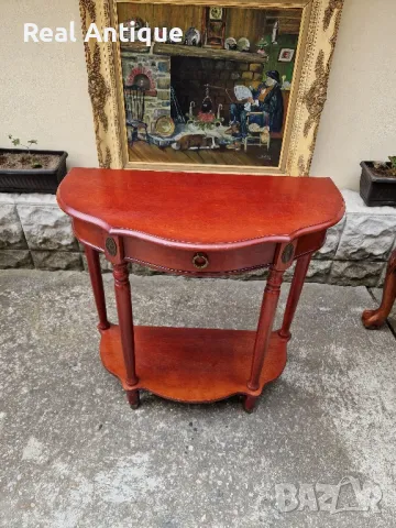 Прекрасна антикварна английска дървена конзолна масичка , снимка 2 - Антикварни и старинни предмети - 50166103