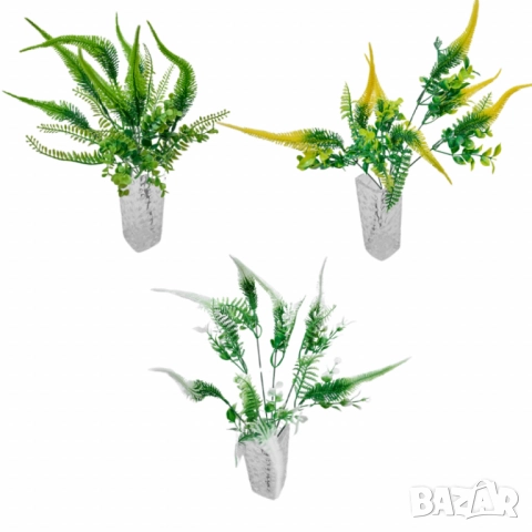 Декоративни аранжировки от изкуствени папрати и зелени растения – свеж акцент за всеки интериор, снимка 4 - Други стоки за дома - 52137845